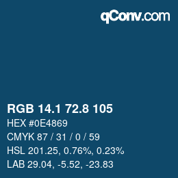 Code couleur: RGB 14.1 72.8 105 | qconv.com