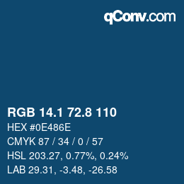 Color code: RGB 14.1 72.8 110 | qconv.com