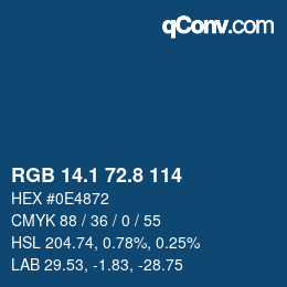 Color code: RGB 14.1 72.8 114 | qconv.com