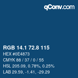 Color code: RGB 14.1 72.8 115 | qconv.com