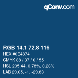 カラーコード: RGB 14.1 72.8 116 | qconv.com