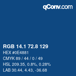Color code: RGB 14.1 72.8 129 | qconv.com