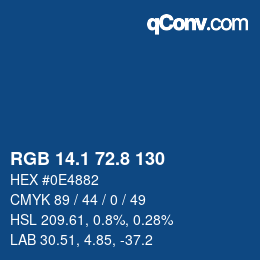 Color code: RGB 14.1 72.8 130 | qconv.com