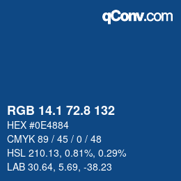 Color code: RGB 14.1 72.8 132 | qconv.com