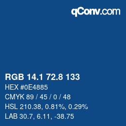 Farbcode: RGB 14.1 72.8 133 | qconv.com