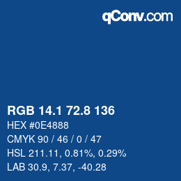 Color code: RGB 14.1 72.8 136 | qconv.com