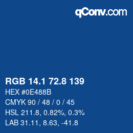 Color code: RGB 14.1 72.8 139 | qconv.com