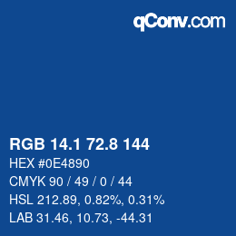 Código de color: RGB 14.1 72.8 144 | qconv.com