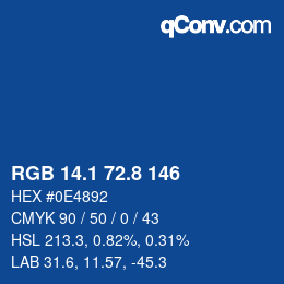 Color code: RGB 14.1 72.8 146 | qconv.com