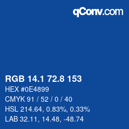 Color code: RGB 14.1 72.8 153 | qconv.com