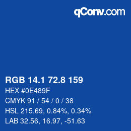カラーコード: RGB 14.1 72.8 159 | qconv.com