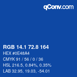 Color code: RGB 14.1 72.8 164 | qconv.com