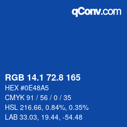 Color code: RGB 14.1 72.8 165 | qconv.com