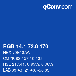 Color code: RGB 14.1 72.8 170 | qconv.com