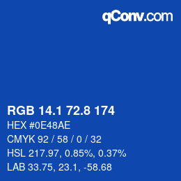 Color code: RGB 14.1 72.8 174 | qconv.com