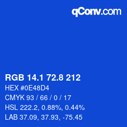 カラーコード: RGB 14.1 72.8 212 | qconv.com