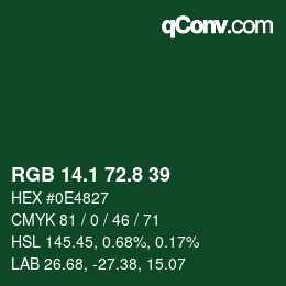 Color code: RGB 14.1 72.8 39 | qconv.com