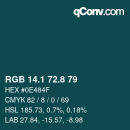 Color code: RGB 14.1 72.8 79 | qconv.com