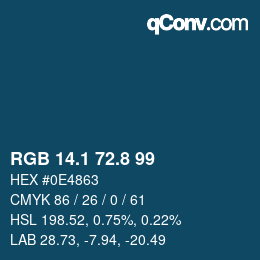 Color code: RGB 14.1 72.8 99 | qconv.com