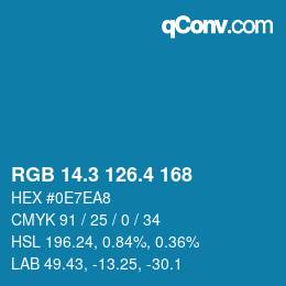 カラーコード: RGB 14.3 126.4 168 | qconv.com