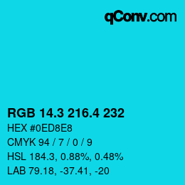 カラーコード: RGB 14.3 216.4 232 | qconv.com