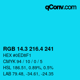 カラーコード: RGB 14.3 216.4 241 | qconv.com