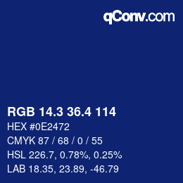 カラーコード: RGB 14.3 36.4 114 | qconv.com