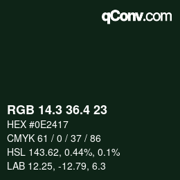 カラーコード: RGB 14.3 36.4 23 | qconv.com