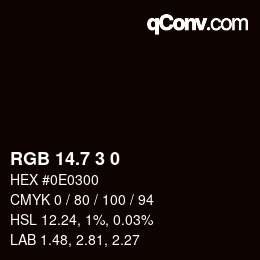 カラーコード: RGB 14.7 3 0 | qconv.com
