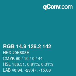 Color code: RGB 14.9 128.2 142 | qconv.com
