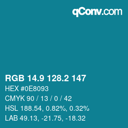 Color code: RGB 14.9 128.2 147 | qconv.com