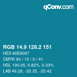 Color code: RGB 14.9 128.2 151 | qconv.com