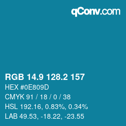 Color code: RGB 14.9 128.2 157 | qconv.com