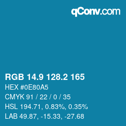 Color code: RGB 14.9 128.2 165 | qconv.com