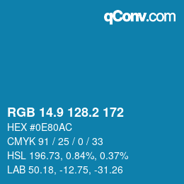 Color code: RGB 14.9 128.2 172 | qconv.com