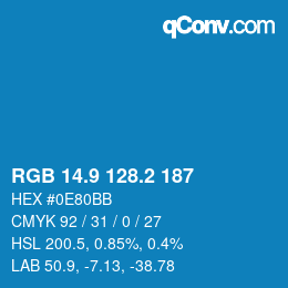 Color code: RGB 14.9 128.2 187 | qconv.com