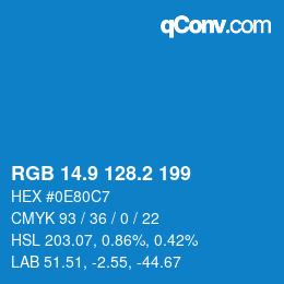 Color code: RGB 14.9 128.2 199 | qconv.com