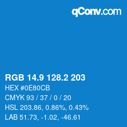 Color code: RGB 14.9 128.2 203 | qconv.com
