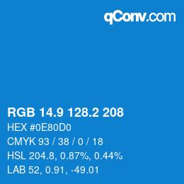 Color code: RGB 14.9 128.2 208 | qconv.com