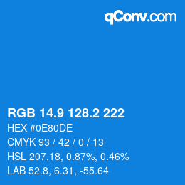 Color code: RGB 14.9 128.2 222 | qconv.com