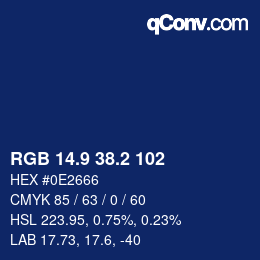 Color code: RGB 14.9 38.2 102 | qconv.com