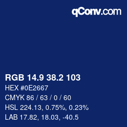 Color code: RGB 14.9 38.2 103 | qconv.com