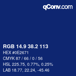 Color code: RGB 14.9 38.2 113 | qconv.com