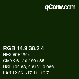カラーコード: RGB 14.9 38.2 4 | qconv.com