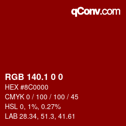 Color code: RGB 140.1 0 0 | qconv.com