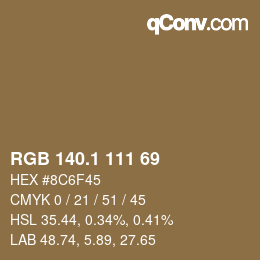 カラーコード: RGB 140.1 111 69 | qconv.com