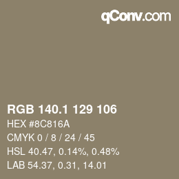 カラーコード: RGB 140.1 129 106 | qconv.com