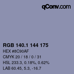 Color code: RGB 140.1 144 175 | qconv.com