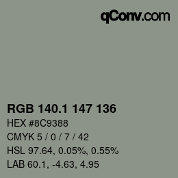 Color code: RGB 140.1 147 136 | qconv.com