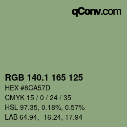 Color code: RGB 140.1 165 125 | qconv.com